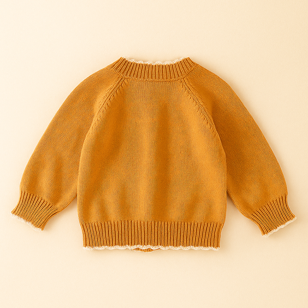 Gebreide trui met bloemen