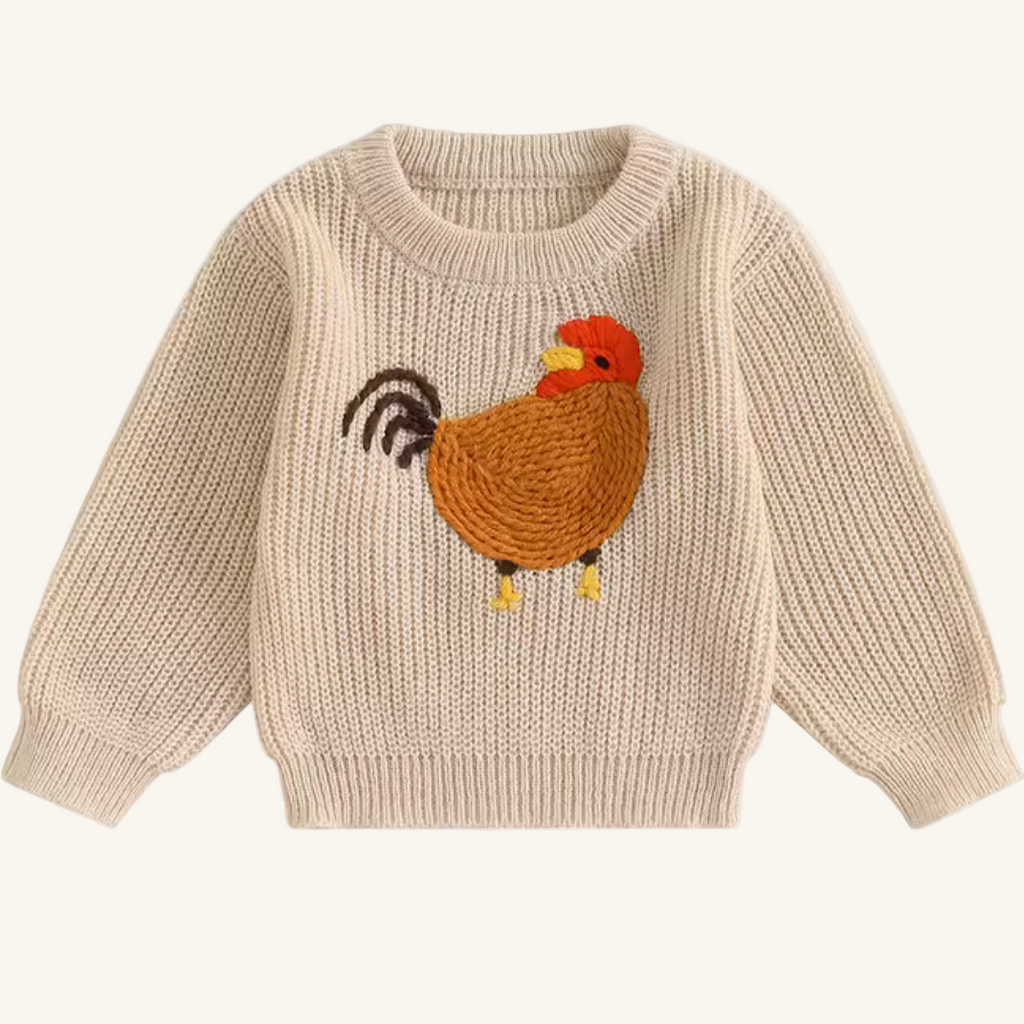 Gebreide trui met haan